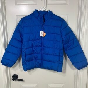 NWT Place Water Resistant Full Zip Puffer Jacket Kid’s L 10/12 Blue